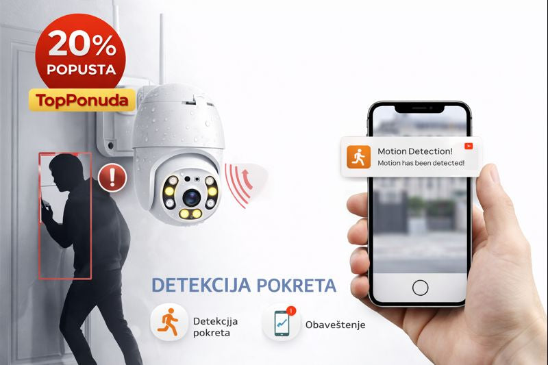 Spoljna Wifi Kamera Rotirajuća Za Video Nadzor PTZ IP66